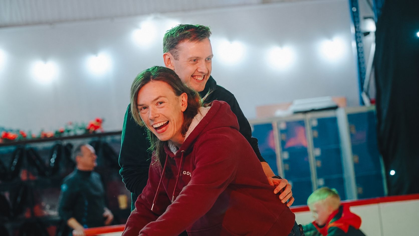 Happy Couple Ice Skating
