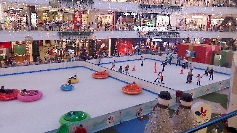 Ice Bumper Cars & ice rink from above