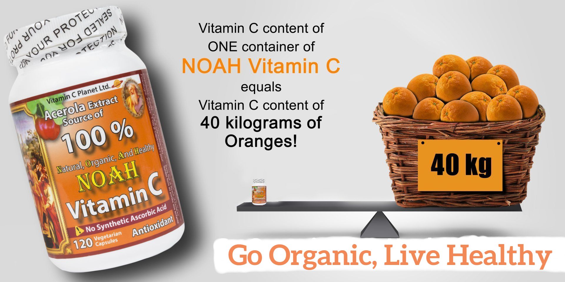 NOAH Vitamin C vs Orange best organic vitamin c supplement vitamin c planet