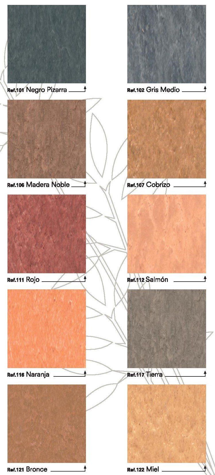 Los colores web son tomados únicamente como referencia Colores de hormigón impreso