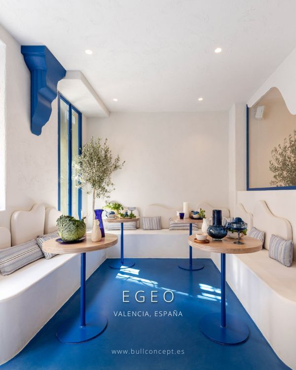 Aplicación de pavimento continuo Bullconcept® Hybrid en restaurante Egeo