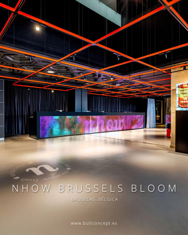 Aplicación de pavimento continuo Bullconcept® Hybrid en hotel nhow Brussels Bloom
