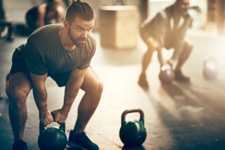 person lifting weights