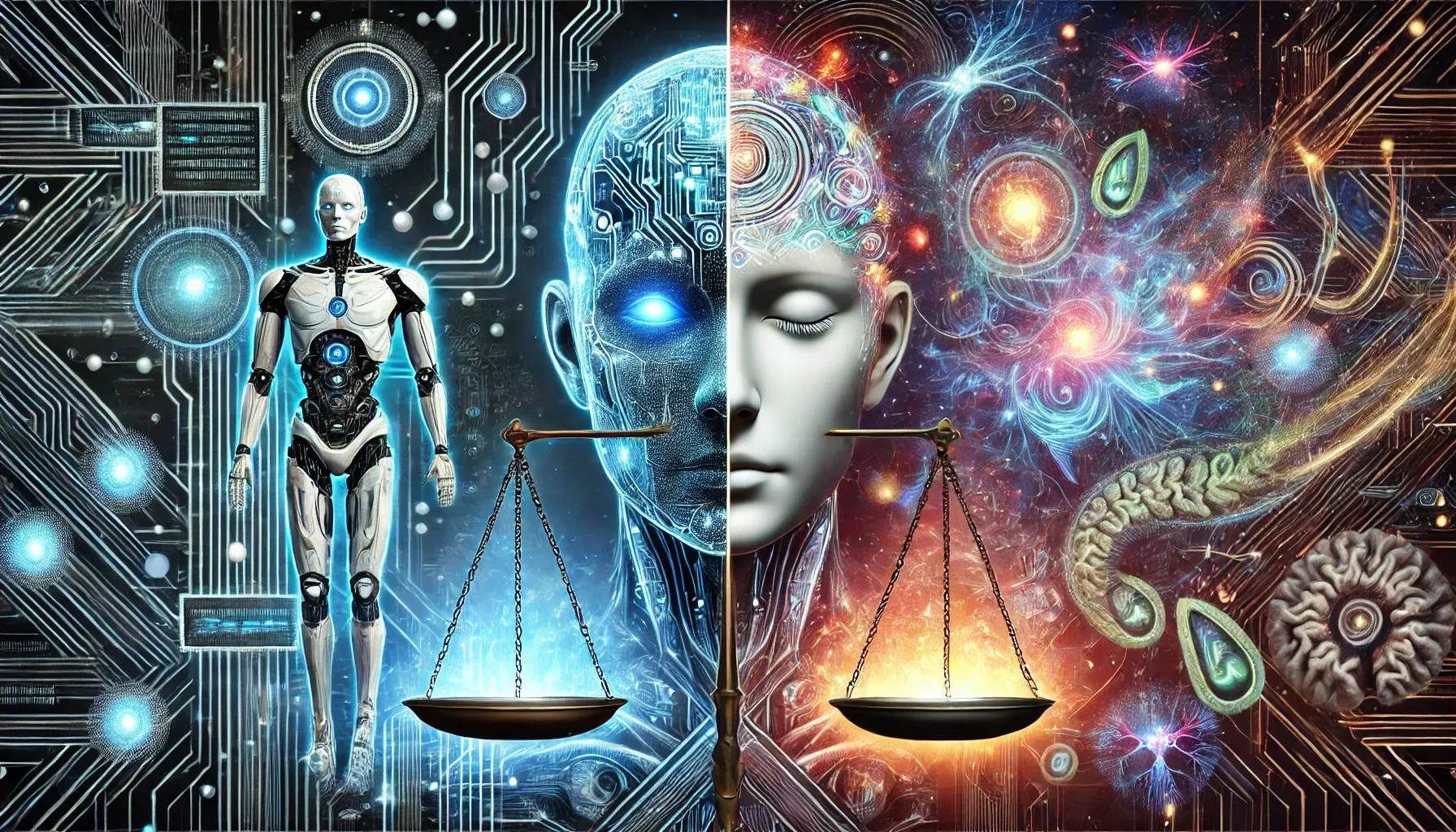 Gegenüberstellung von KI und Unterbewusstsein (KI erzeugt)