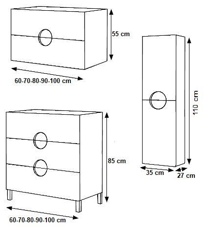 Esquema modelo ESFERA Esquema mueble baño ESFERA