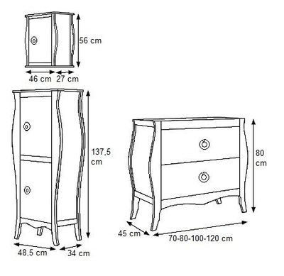 Esquema modelo MOZART Esquema mueble baño modelo MOZART