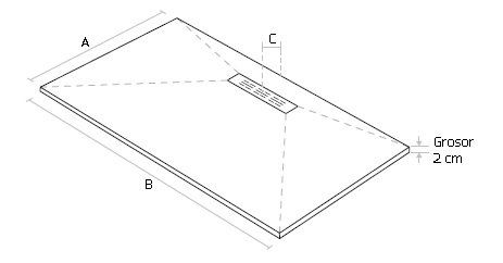 Esquema platos ducha resina ONE Esquema platos ducha resina ONE