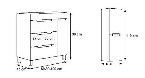 Esquema modelo NOA Esquema mueble baño NOA