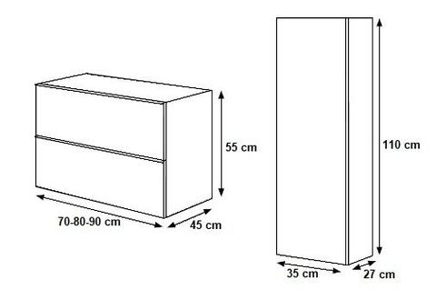 Esquema modelo KENIA Esquema mueble baño KENIA