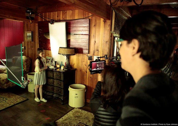 Shannon Harrington  on set at Sundance Director's Lab in Utah