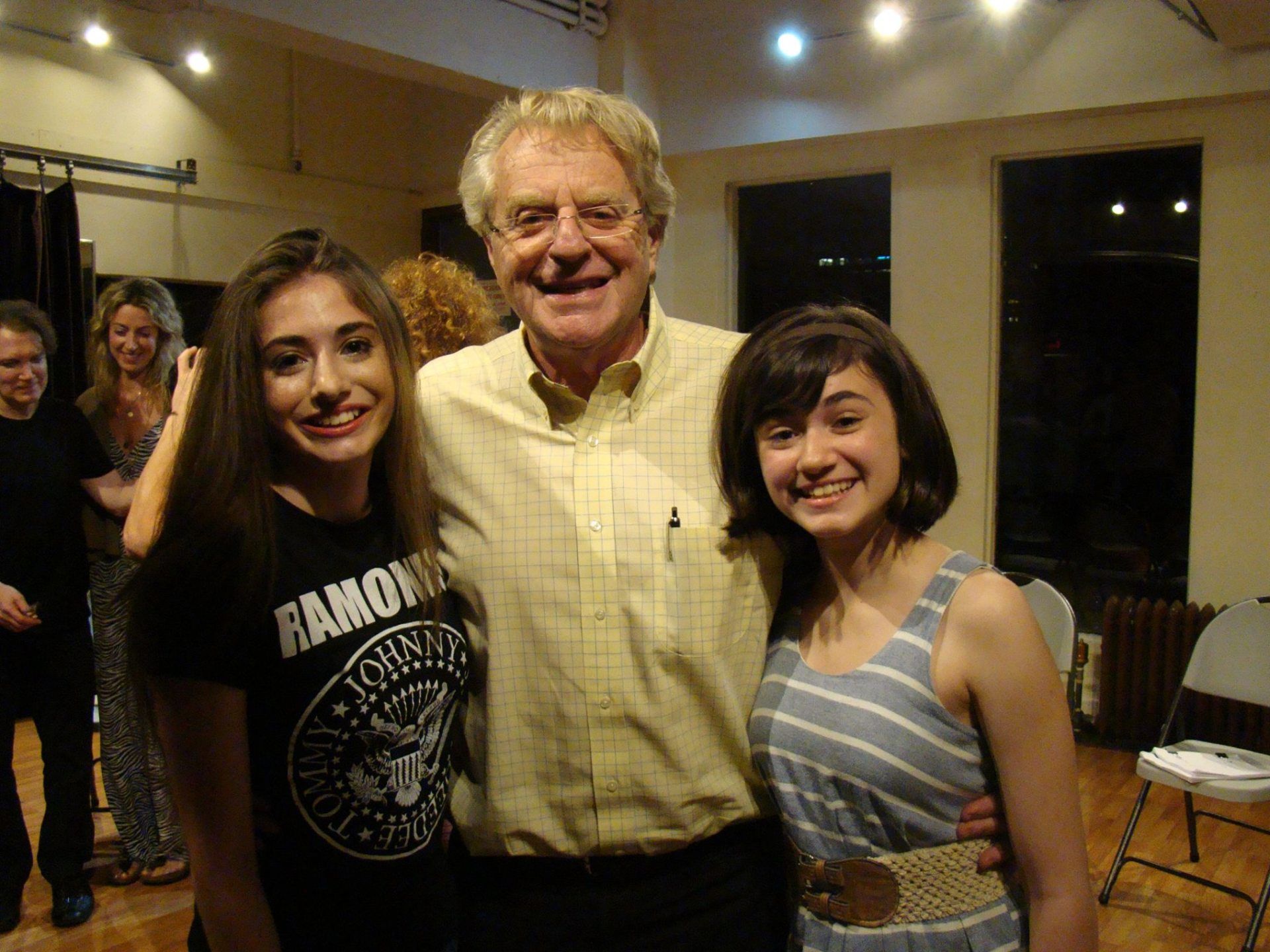 Working with Jerry Springer and her sister, Brigid Harrington, in a staged reading of a  TV pilot