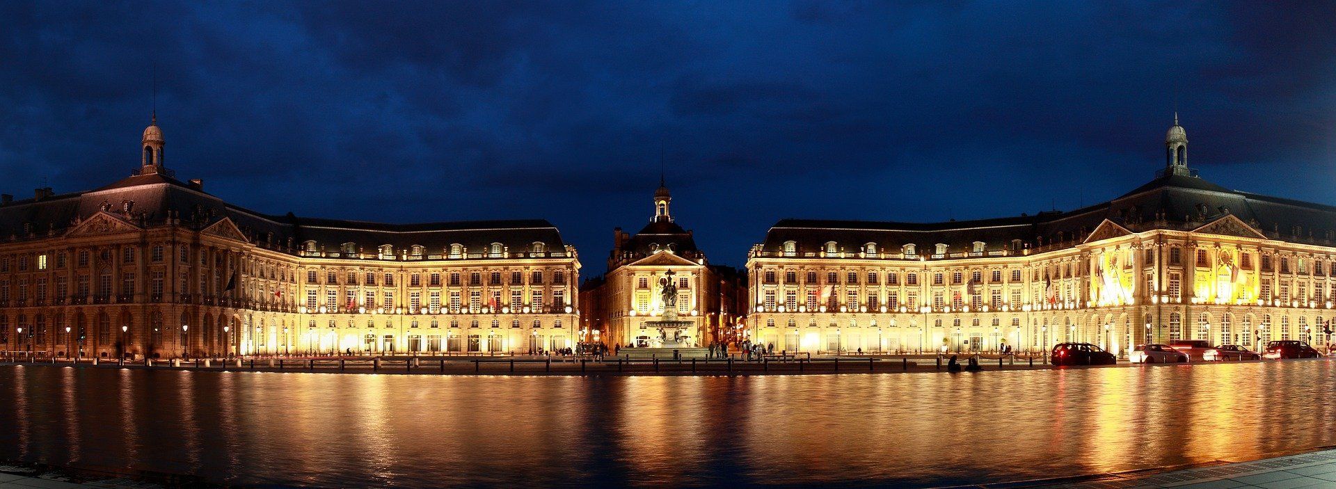 Bordeaux, amazing Place de la Bourse, by night The amazing Place de la Bourse in Bordeaux, classic view from 18th century