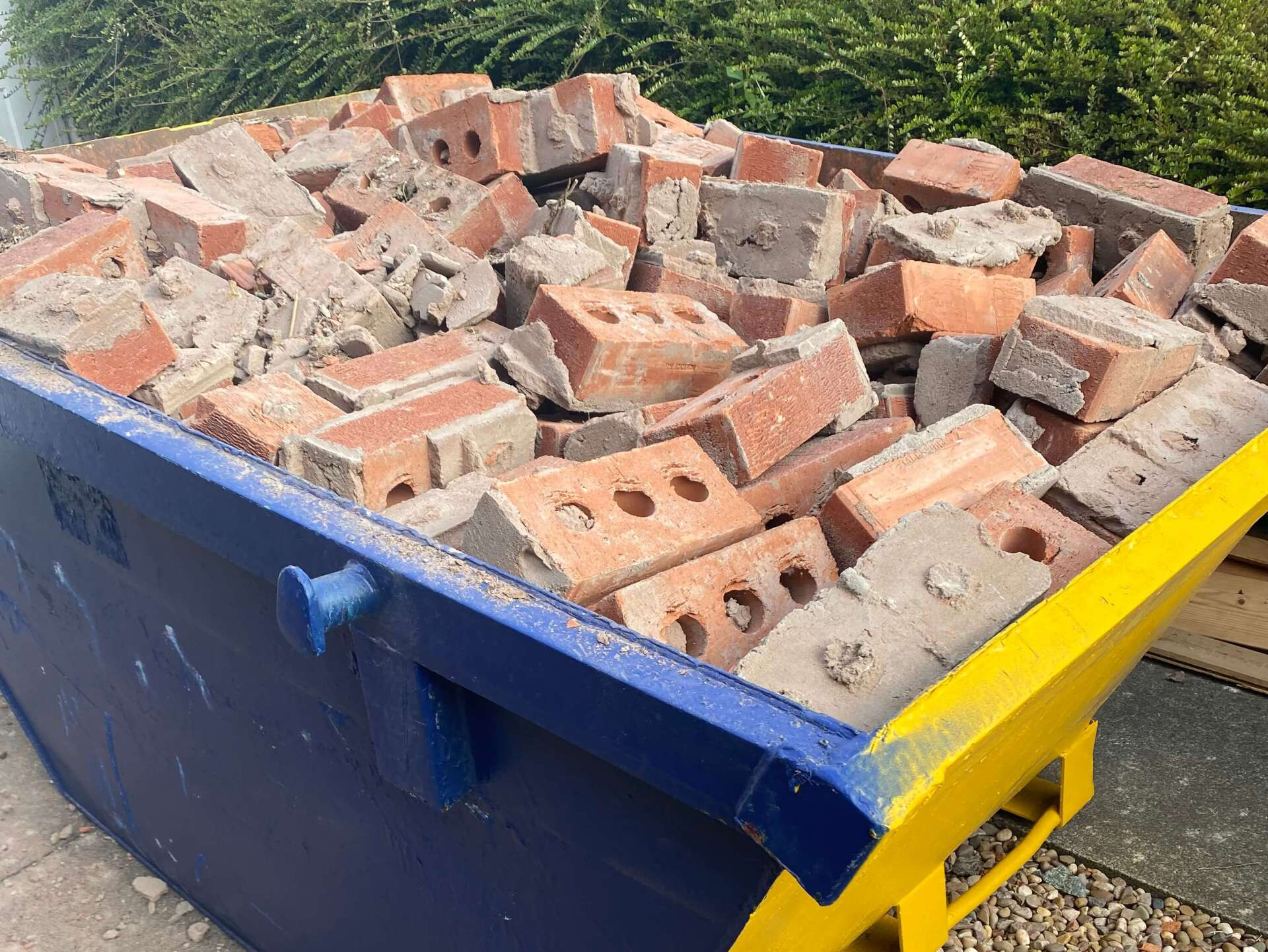 Skip hire filled to a level load
