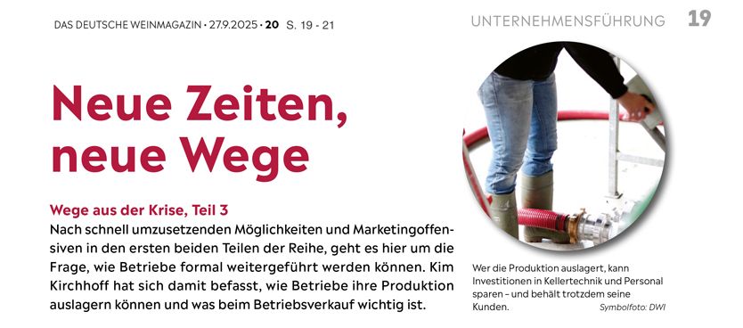 Erhard Heitlinger im Interview im Deutschen Weinmagazin: über Weingutsverkäufe, emotionale Entscheidungen und warum frühe Planung über Erfolg oder Scheitern entscheidet.