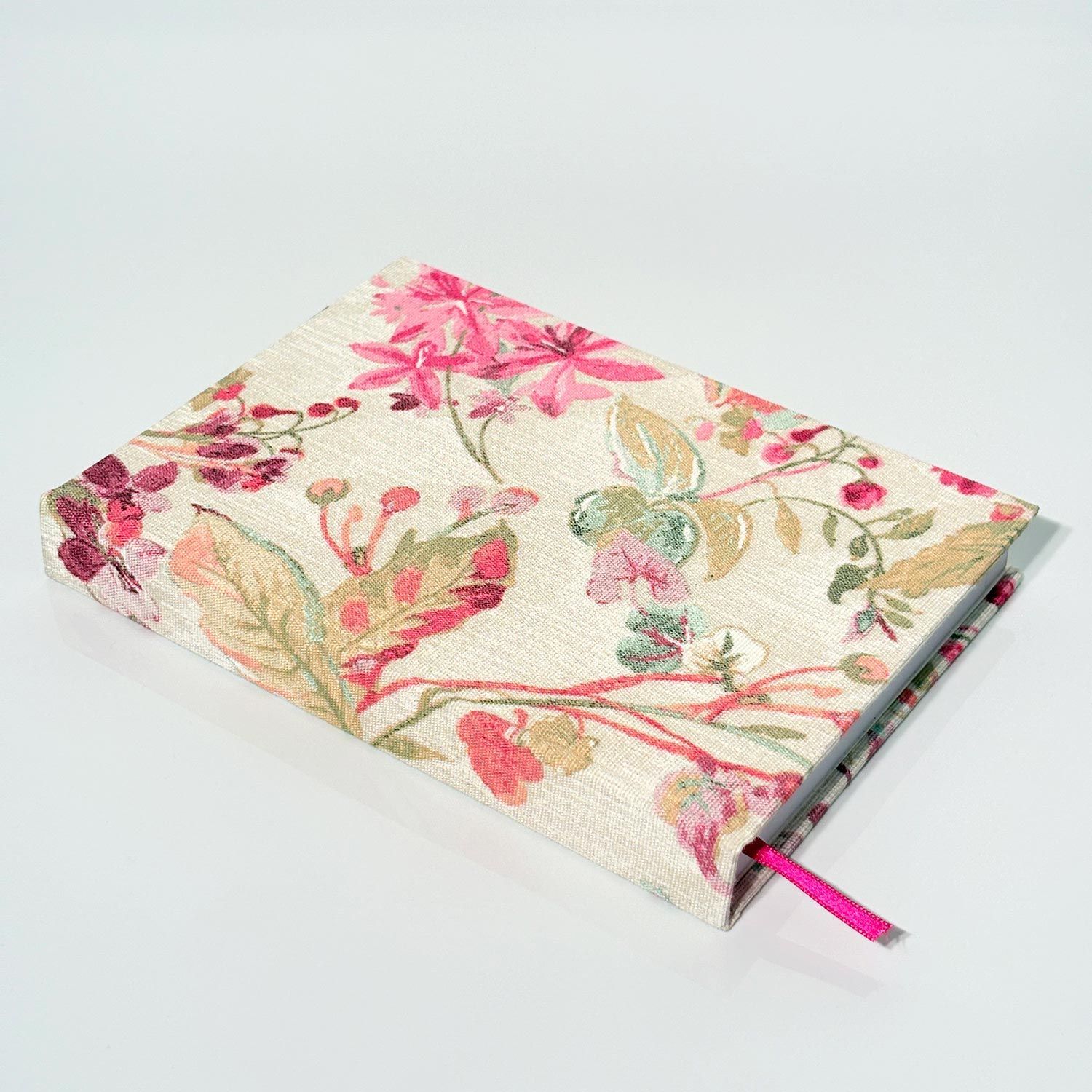 cuaderno forrado estampado flor rosa