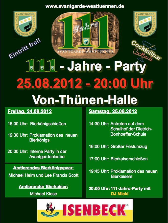 Plakat AVG 111 Jahre 111 Jahre Avantgarde im Jahr 2012