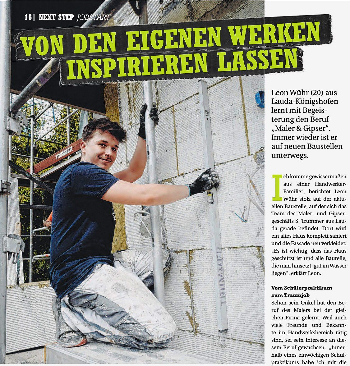 Ausbildung Maler und Lackierer, Leon Wühr, David Kirschner, Maler