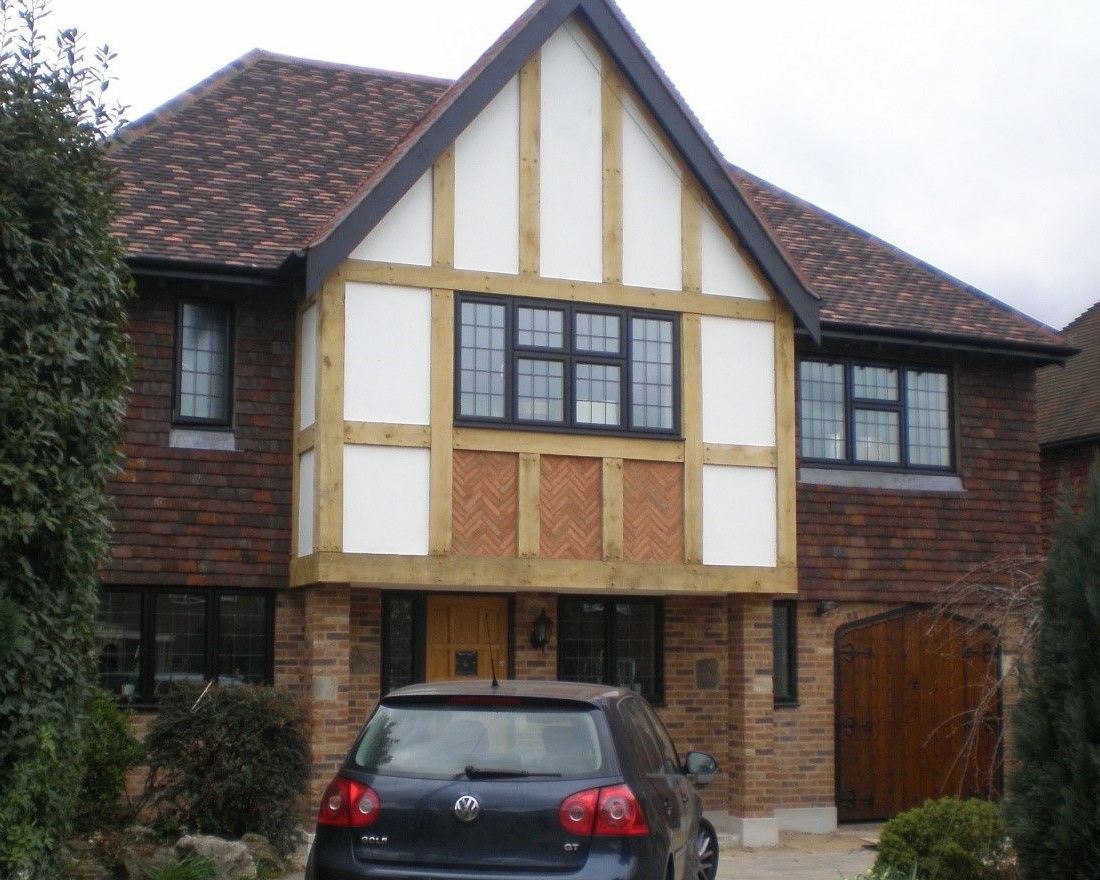 Modernised home with bespoke timber framing and herringbone cladding, fully renovated by Richard Norton Construction on Sunderland Avenue in North Kent.