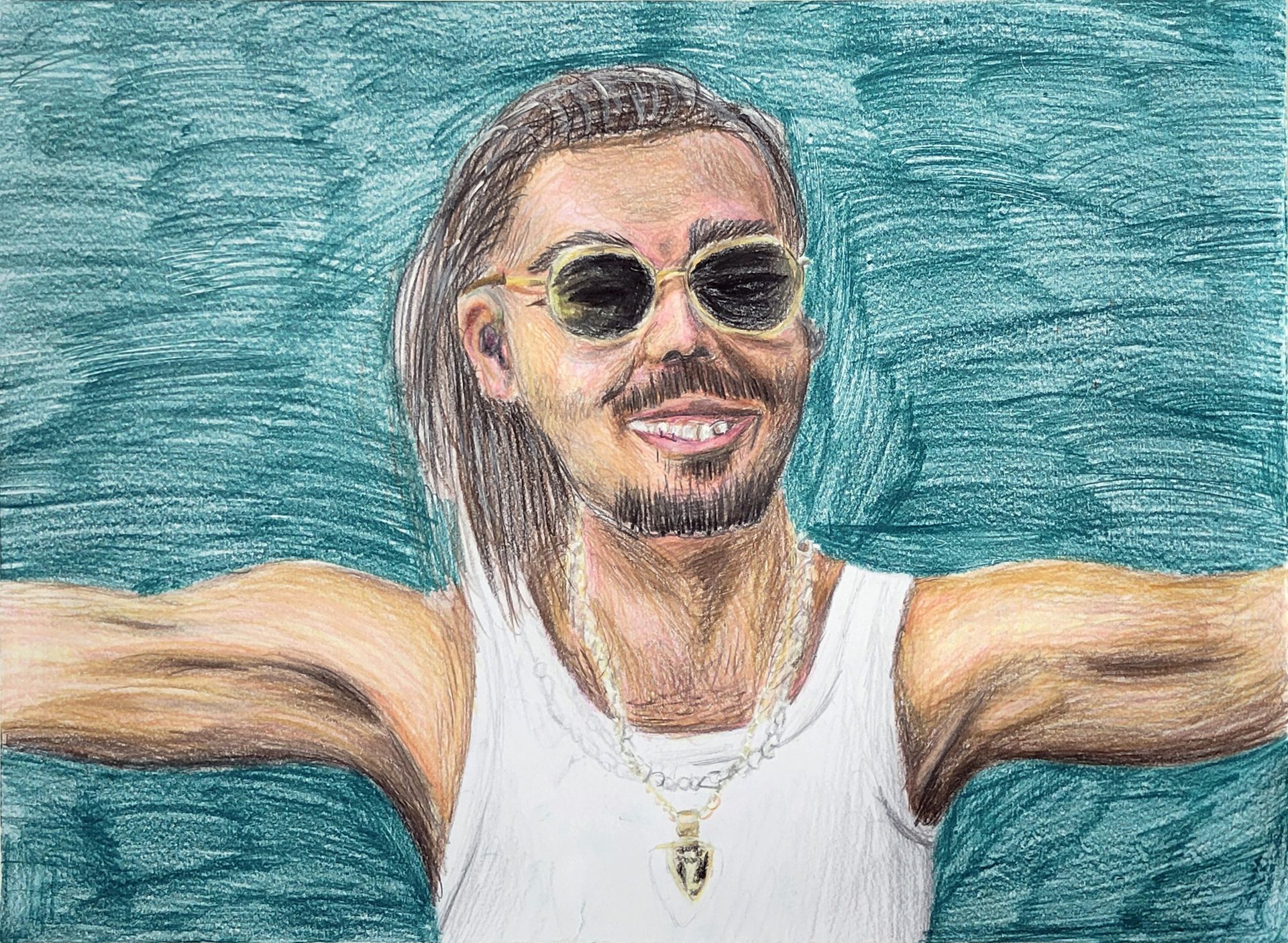 Nathalie Gläser APACHE Bleistift und Buntstift auf Papier, 25 x 35 cm, 2024