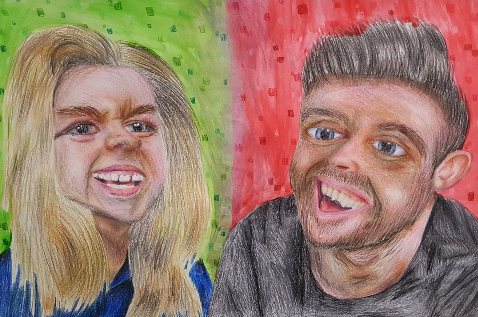 Nathalie Gläser Influencer, Buntstift auf Papier, 35 x 50 cm, 2023