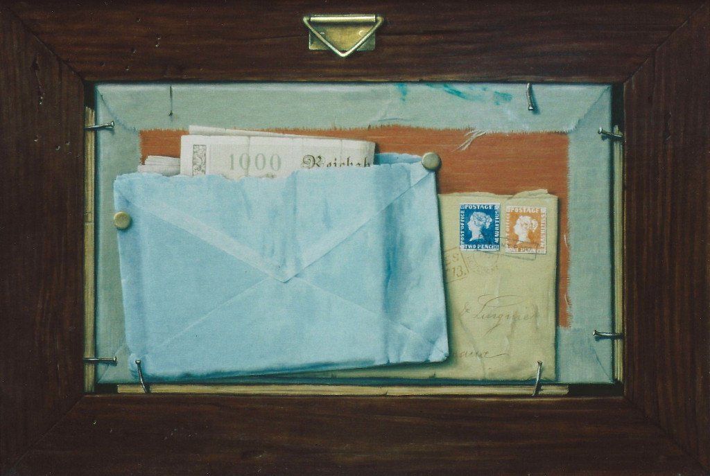 Briefmarken in der Kunst, Feinmalerei, Trompe-lóeil, Jo Niklaus, Kunst in Nürnberg