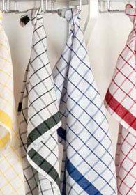 Hospitality Check Cotton Kitchen Bar Towels