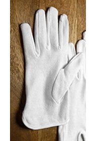 Hospitality Uniforms - Server, Steward, Footman Doorman Gloves, White, Rubberized Grip