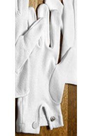Hospitality Uniforms - Server, Steward, Footman Doorman Gloves, Cotton, Snap Closure