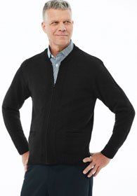 Uniforms - Cardigan Sweater with Zipper, Zip Up, Seed Stitch Placket