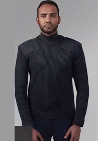 Uniforms - Sweater with Epaulets, Security, Pullover Crewneck