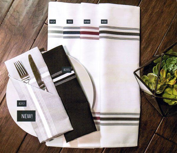 Hospitality Woven Striped Bistro Napkins