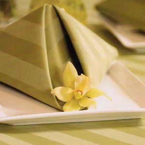 Hospitality Striped Damask Tablecloth, Napkin