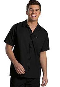 Uniforms - Kitchen Cook Shirt Buttons Black, Cooling Mesh