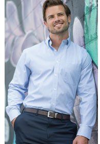 Uniforms - Men's Tailored Pinpoint Oxford Shirt Button Down Collar