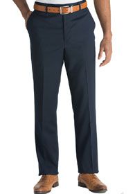 Uniforms - Men's Dress Pants Flat Front, Washable Wool Blend