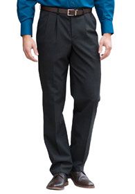 Uniforms - Men's Dress Pants Flat Front, Washable Wool Blend
