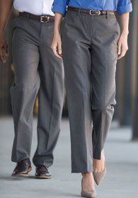 Uniforms - Women's Ladies Dress Pants Flat Front, Washable Wool Blend