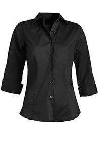 Uniforms - Women's 3/4 Sleeve Tailored Stretch Broadcloth Blouse