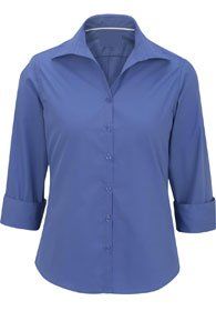 Uniforms - Women's 3/4 Sleeve Open Neck Poplin Blouse