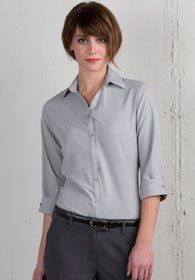 Uniforms - Women's 3/4 Sleeve Open Neck Batiste Blouse