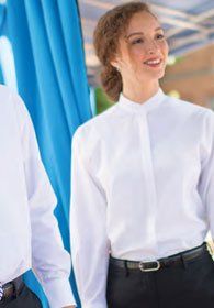 Uniforms - Women's Broadcloth Banded Collar Shirt