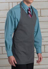 Hospitality Uniforms - V-Neck Bib Apron, Adjustable Neck Strap