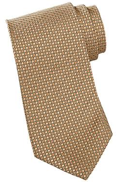 Uniforms - Silk Tie, Circle and Dots Pattern, Gold, Orange