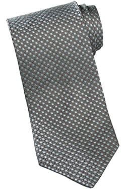 Uniforms - Silk Tie, Circle and Dots Pattern, Grey, Jade Green