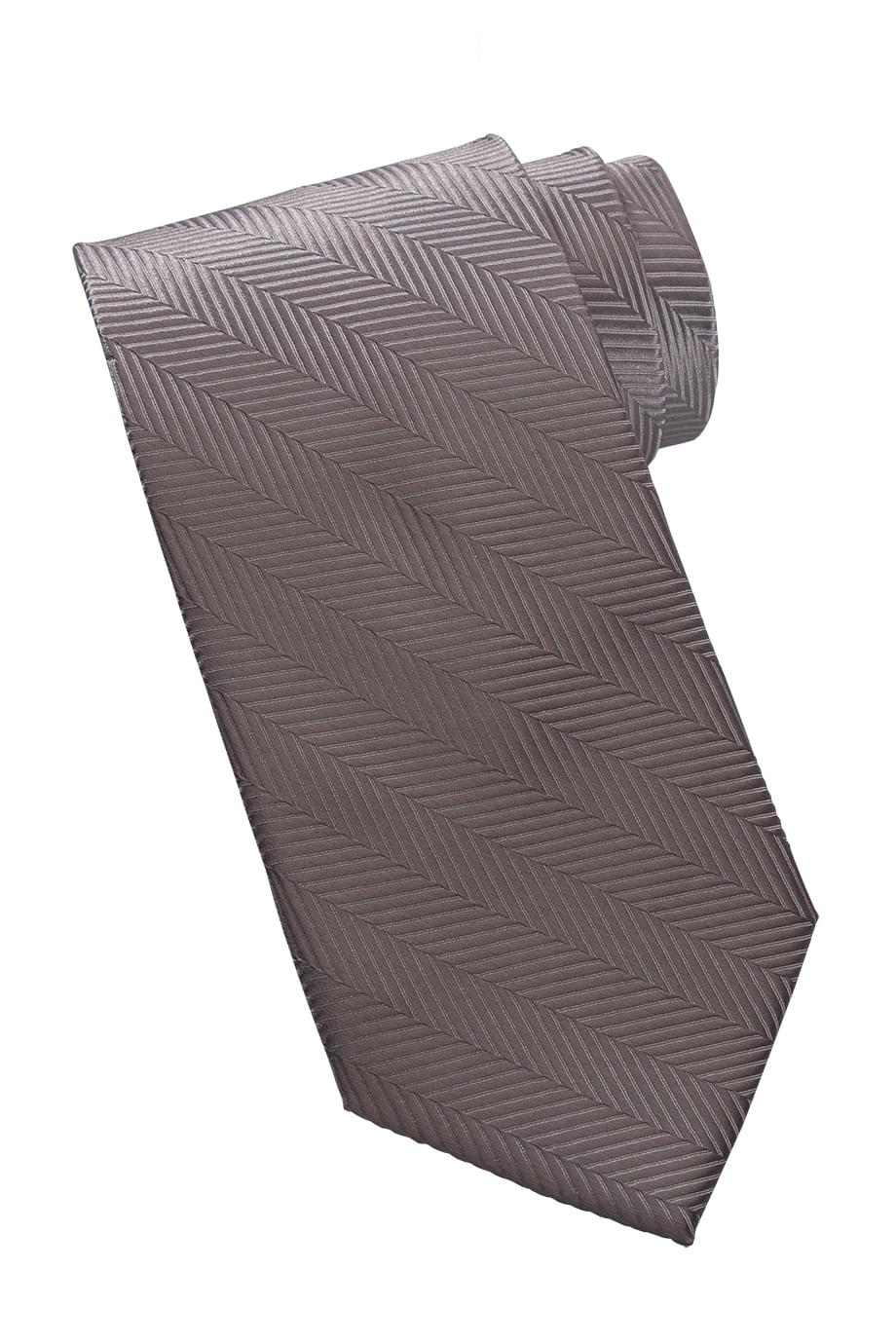Uniforms - Solid Colour Color Tie, Herringbone Taupe, Titanium