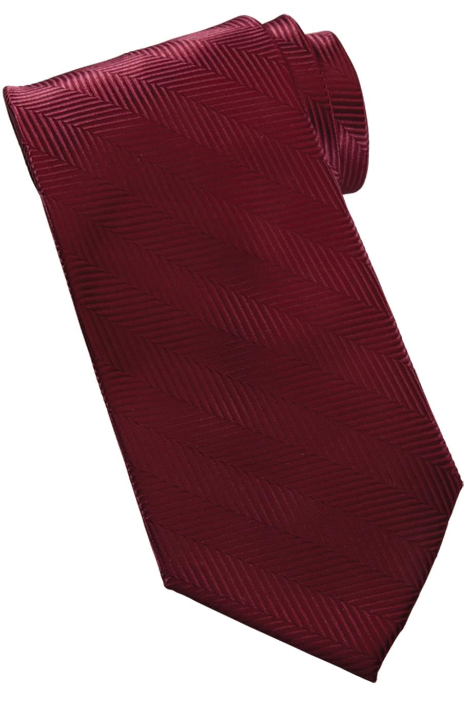 Uniforms - Solid Colour Color Tie, Herringbone Wine, Burgundy
