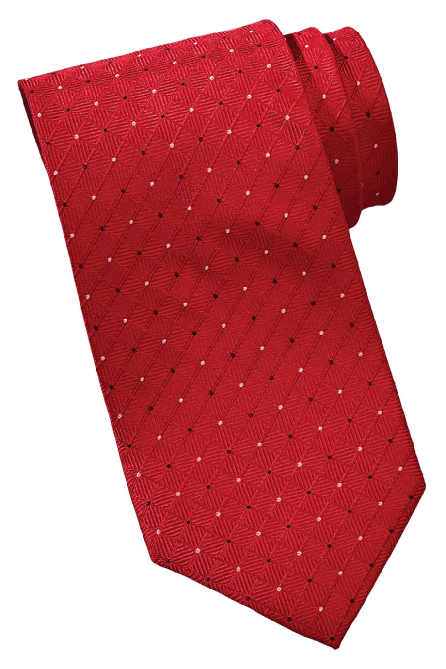 Uniforms - Silk Tie, Trellis Pattern, Red