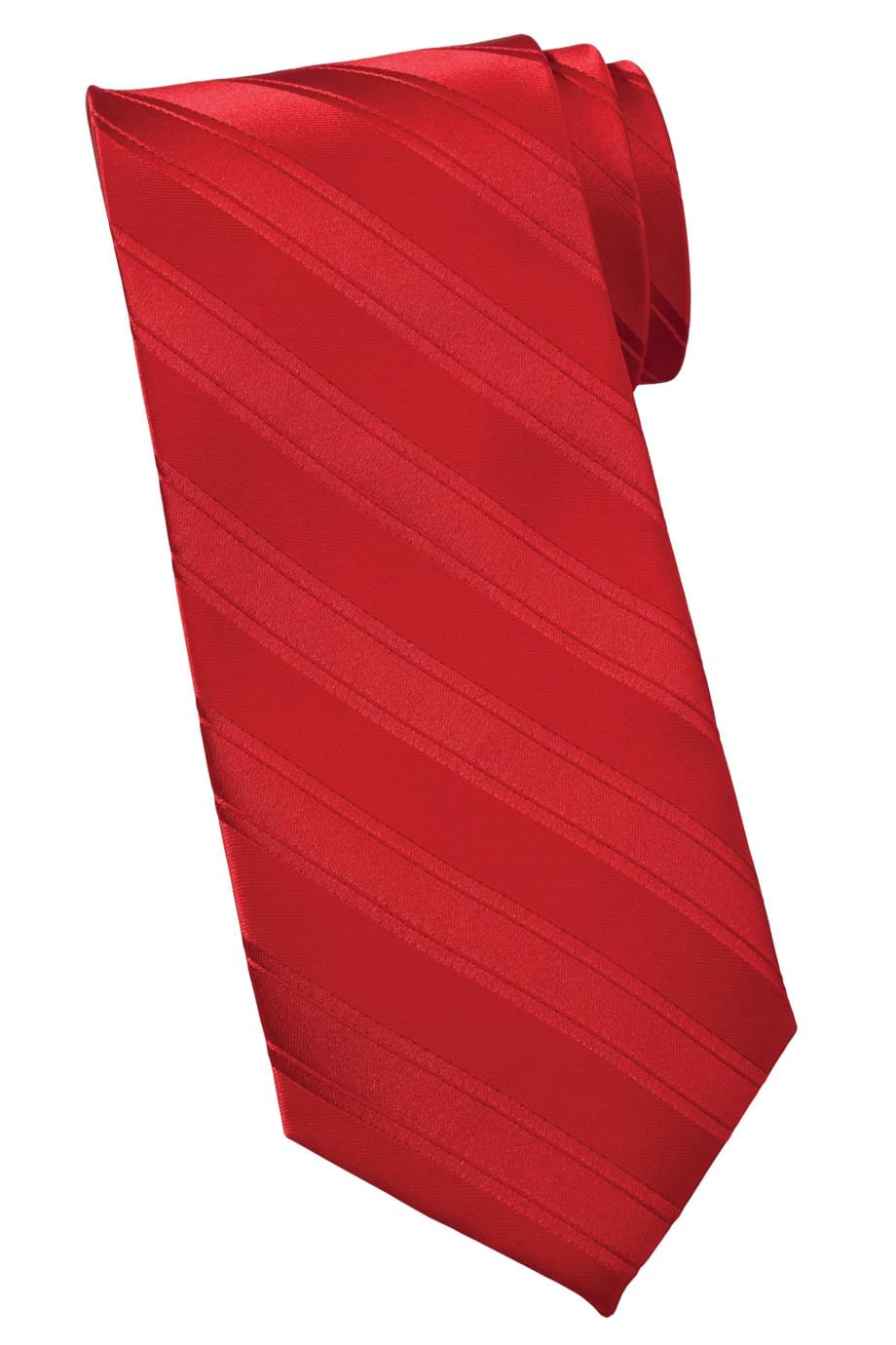 Uniforms - Polyester Pattern Tie, Tone on Tone Striped Red