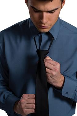 Uniforms - Pre-tied Ties, Zipper Adjustable Neck Strap, Black