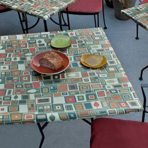 Hospitality Outdoor Patio Elastic Padded Vinyl Tablecloth